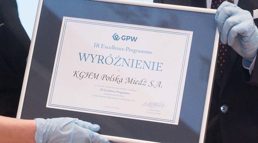 Warszawska Giełda nagrodziła KGHM za relacje inwestorskie 