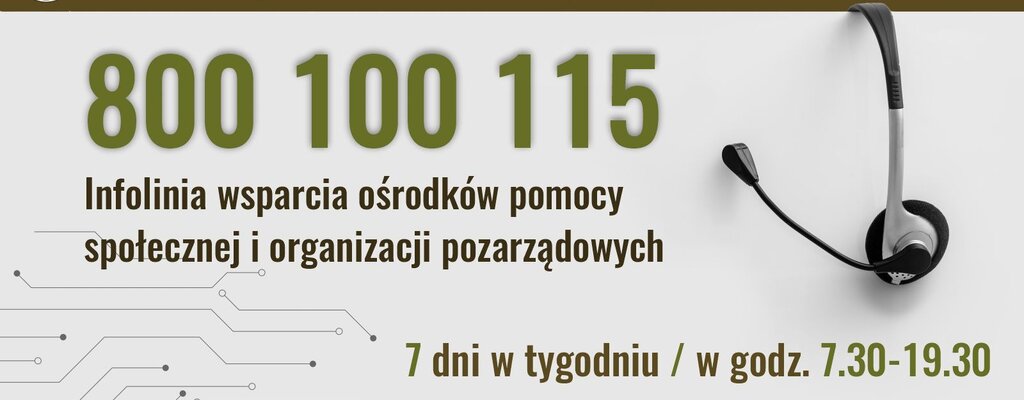 800 100 115: infolinia wsparcia ośrodków pomocy społecznej i organizacji pozarządowych