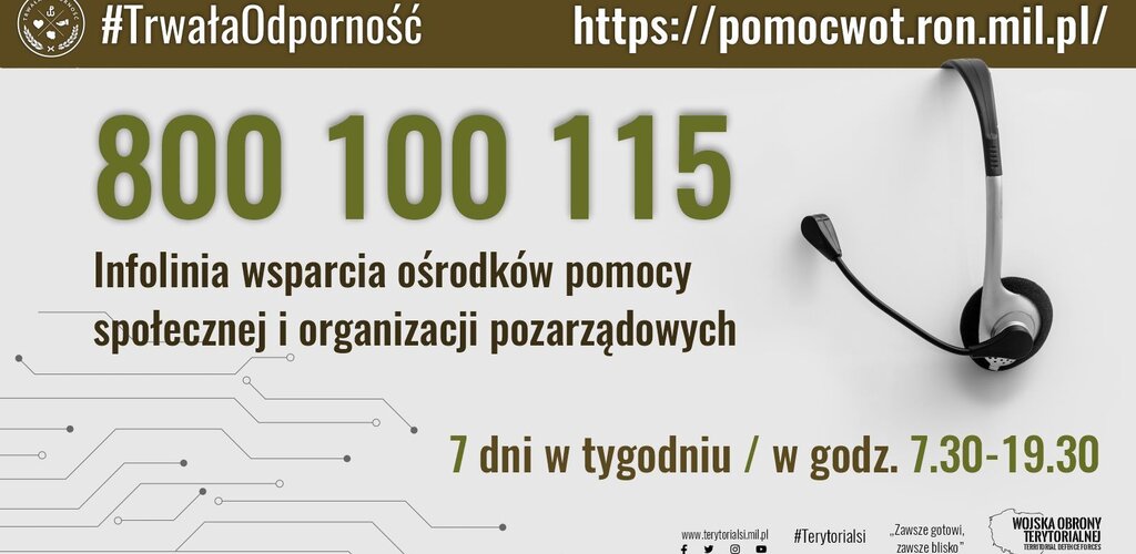 800 100 115: infolinia wsparcia ośrodków pomocy społecznej i organizacji pozarządowych