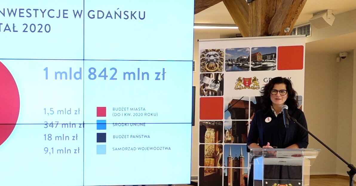 Aleksandra Dulkiewicz podczas konferencji Raport 2020 - inwestycje