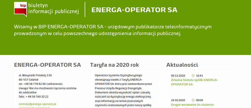 Energa-Operator z nowym BIP
