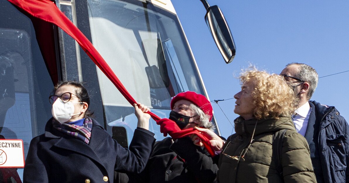 Uroczystość nadania imienia Janusza Sokołowskiego - I Rektora Uniwersytetu Gdańskiego nowemu tramwaj