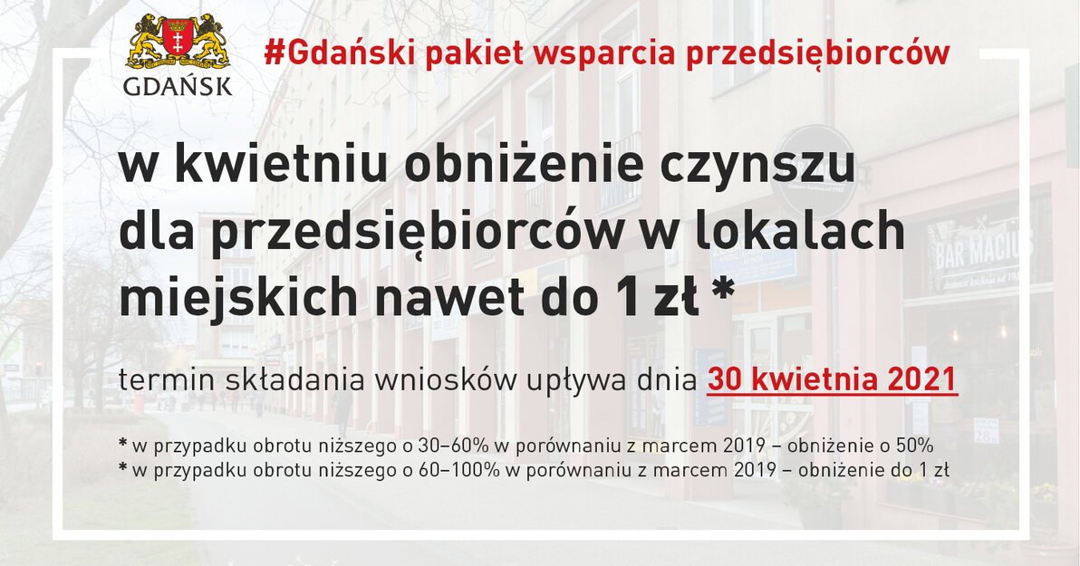 Grafika informująca o wsparciu dla przedsiębiorców w kwietniu 2021