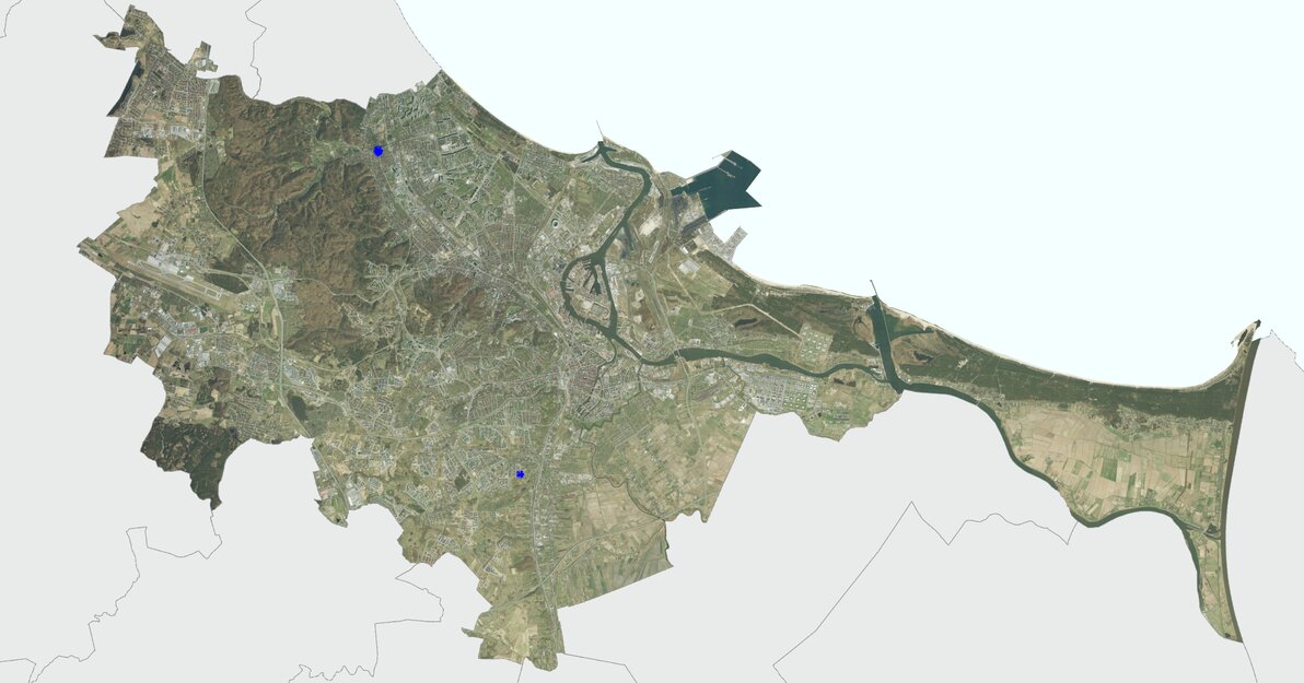 Mapka gdańska z zaznaczonymi terenami, na których powstaną MPZP