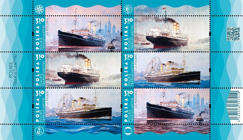Transatlantyki na znaczkach pocztowych