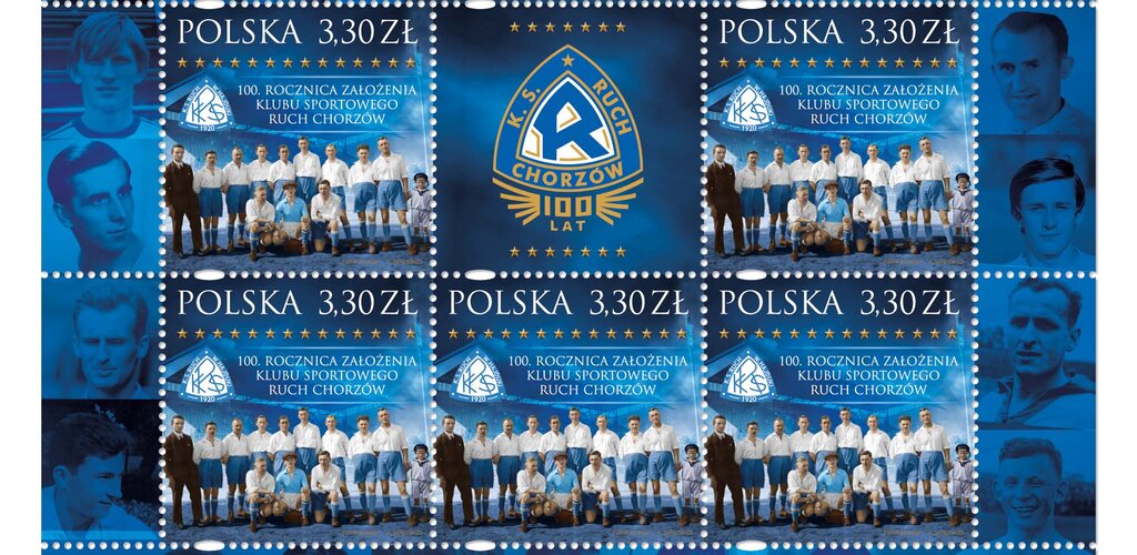 Ruch Chorzów z najładniejszym znaczkiem pocztowym w 2020 roku