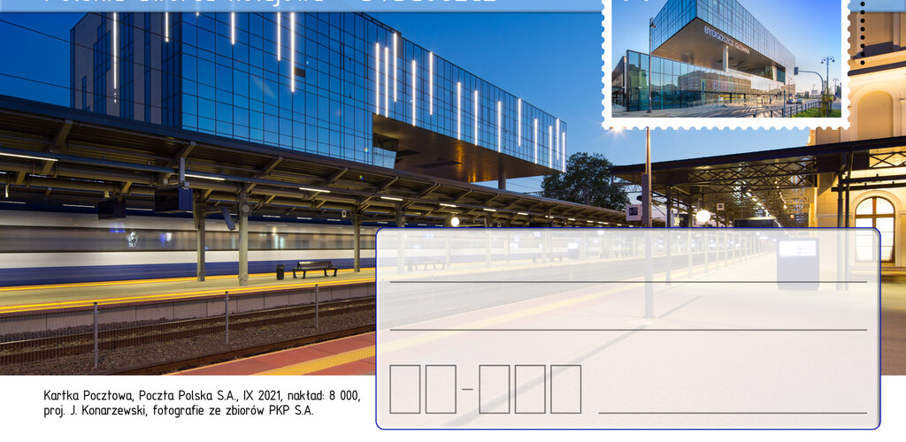 Kartki pocztowe z polskimi dworcami kolejowymi