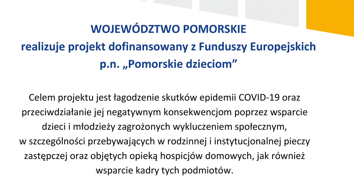 Plakat informacyjny projektu Pomorskie dzieciom-1