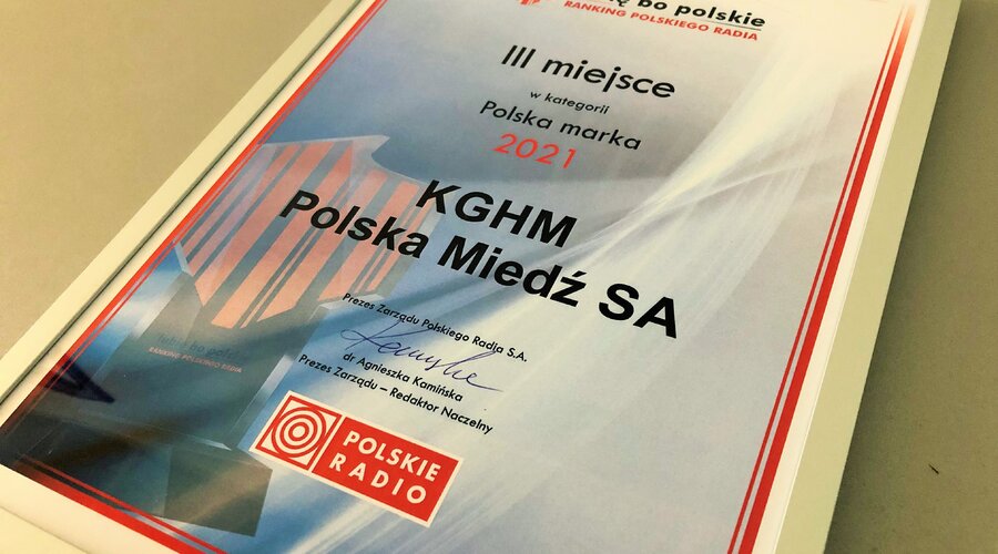 KGHM receives the "Polish Brand 2021" award