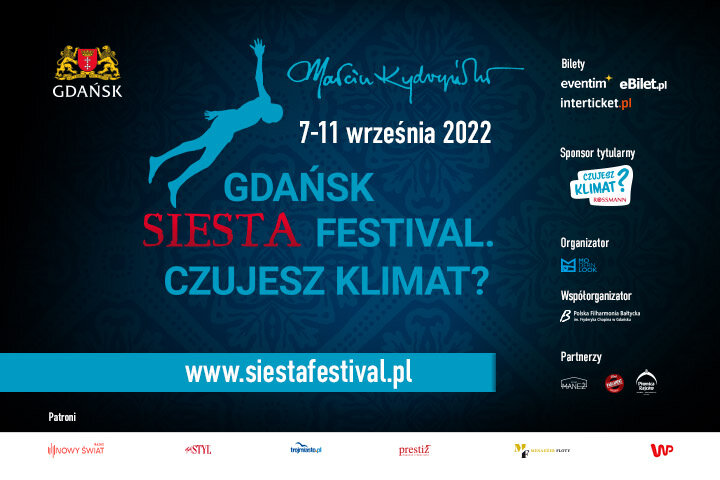 Gdańsk Siesta Festival, grafika promujaca wydarzenie, mat  organizatora