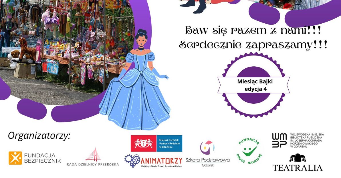 Plakat informacyjny Miesiąca Bajki - impreza 15 października br  - źródło organizatorzy