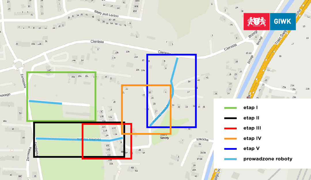 etapy robót Kolonia Anielinki