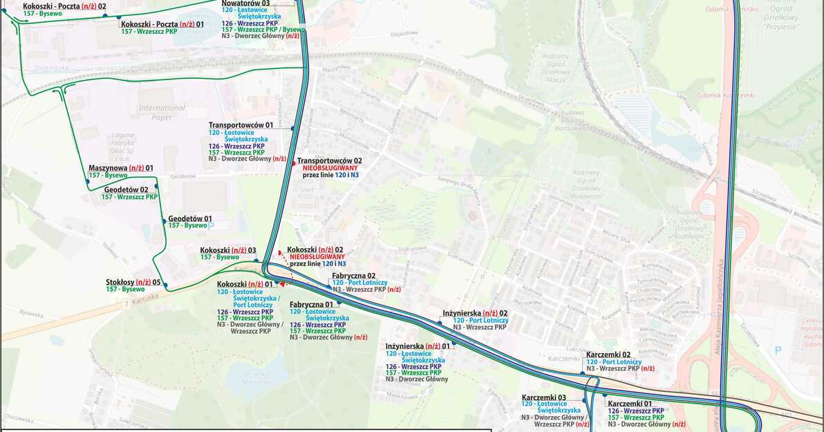 Komunikacja miejska w związku z jednokierunkowym ruchem na ul. Budowlanych