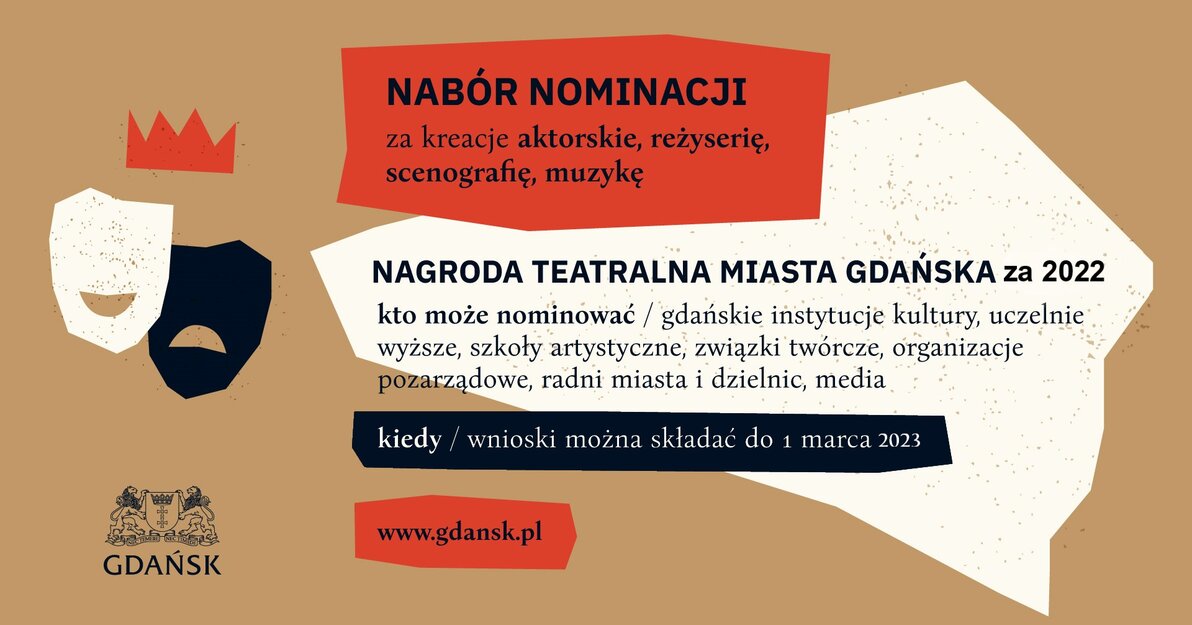 Nabór do Nagrody Teatralnej Miasta Gdańska za 2022 rok, mat  UMG