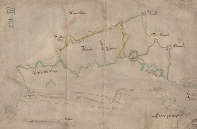 Projekt zewnętrznej linii fortyfikacji w 1657 r , źródło APG, 300, MP635