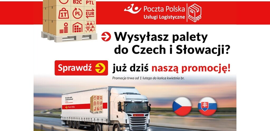Poczta Polska: oferta promocyjna na przesyłki paletowe do Czech i Słowacji