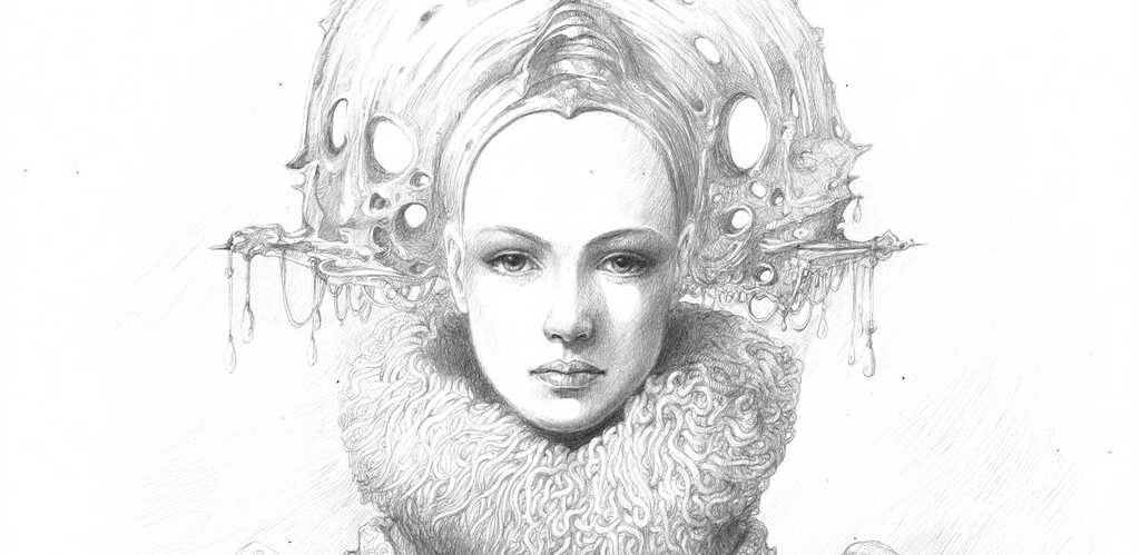 Rysunek Kryształowa Dama z serii "Diuna"
