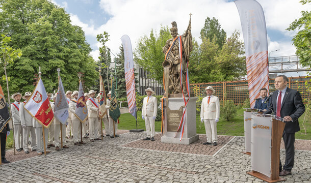 A statue of St. Florian at the Legnica Copper Smelter