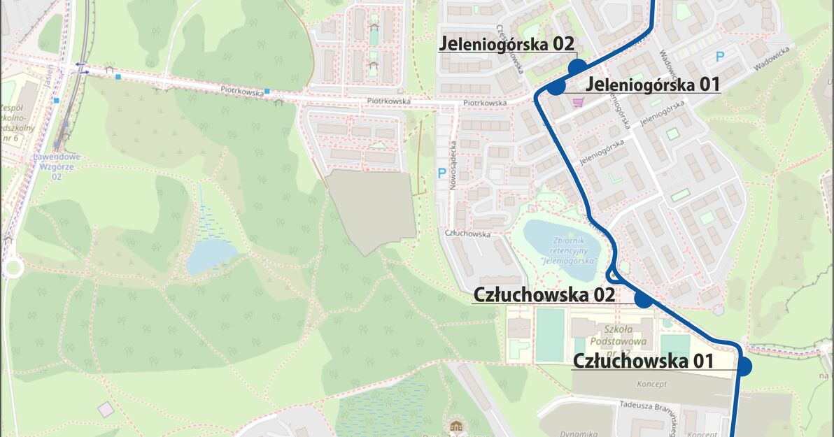 Mapka linii 118, mat. prasowy ZTM