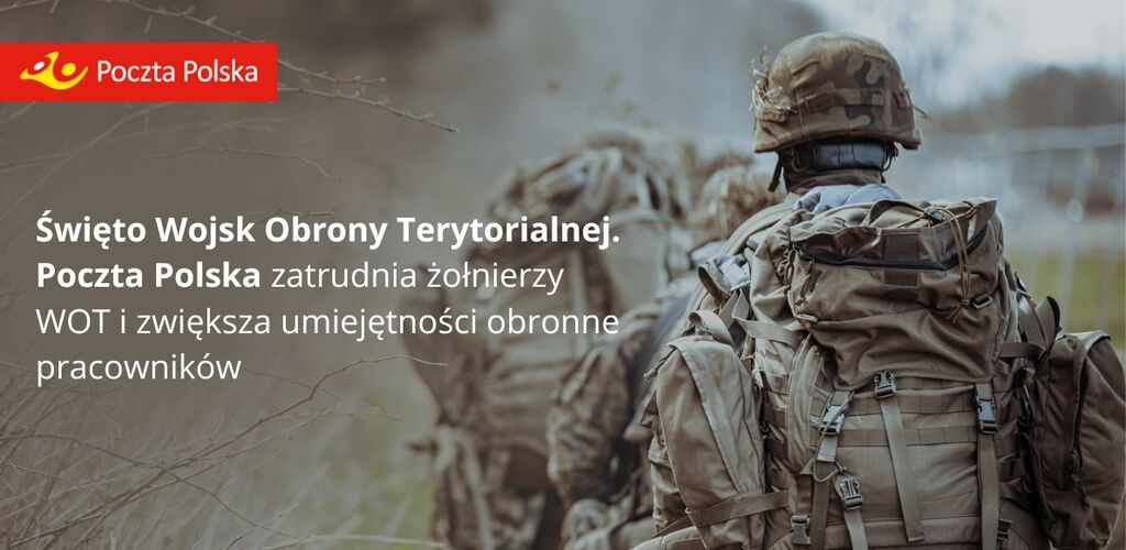 Święto Wojsk Obrony Terytorialnej. Poczta Polska zatrudnia żołnierzy WOT i zwiększa umiejętności obronne pracowników.