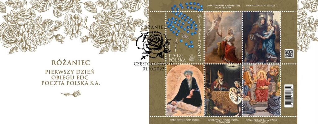 Poczta Polska wprowadza znaczki emisji „Różaniec” i kartkę pocztową „45. rocznica wyboru Karola Wojtyły na papieża”
