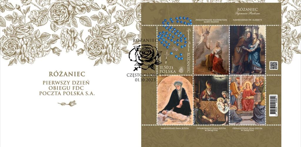 Poczta Polska wprowadza znaczki emisji „Różaniec” i kartkę pocztową „45. rocznica wyboru Karola Wojtyły na papieża”