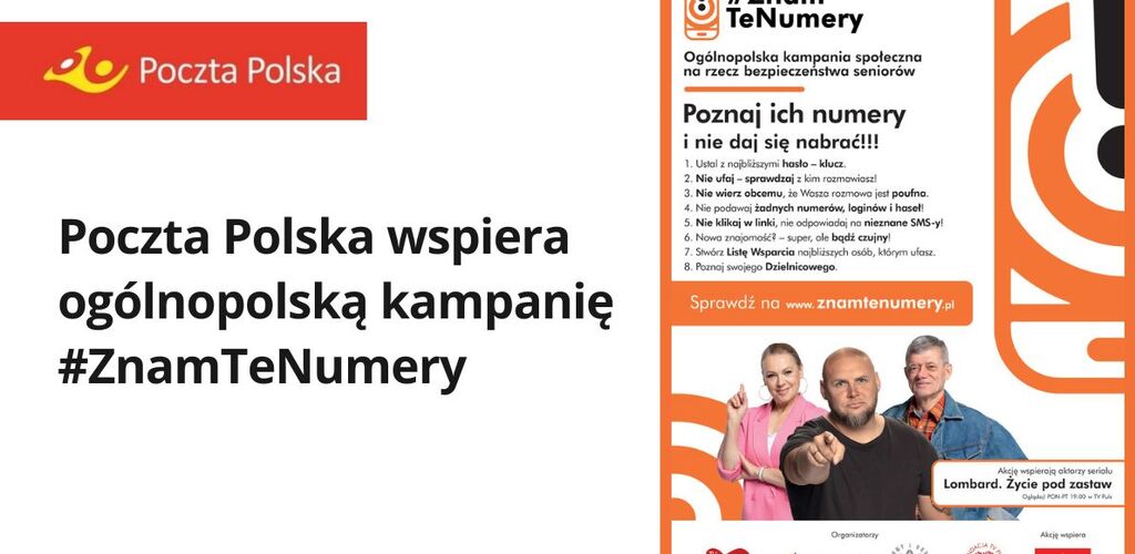 Poczta Polska wspiera ogólnopolską kampanię #ZnamTeNumery