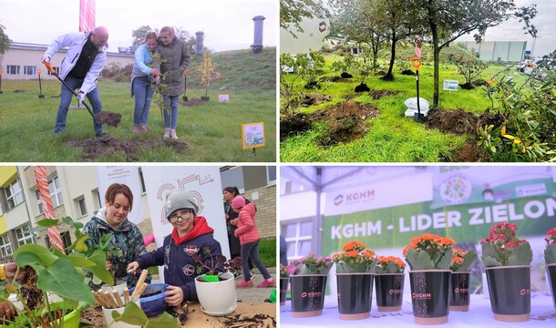 Acción verde de los voluntarios de KGHM y los alumnos del Centro de Educación y Formación de Lubin