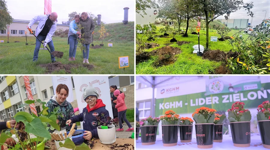 Acción verde de los voluntarios de KGHM y los alumnos del Centro de Educación y Formación de Lubin