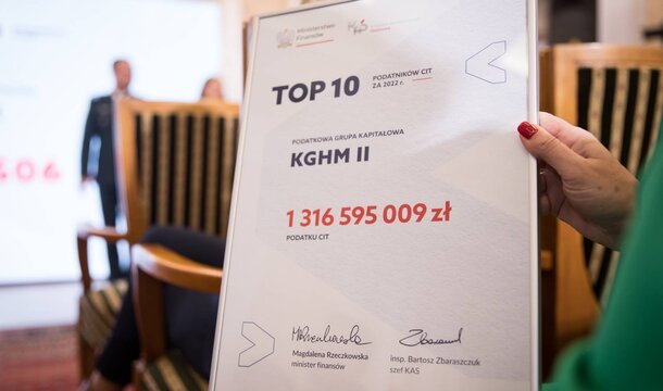 KGHM entre los mayores contribuyentes del impuesto de sociedades al presupuesto del Estado