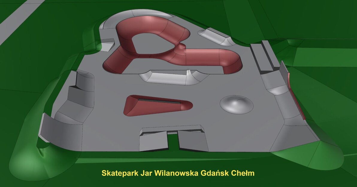 Wizualizacja skatepark jar wilanowska