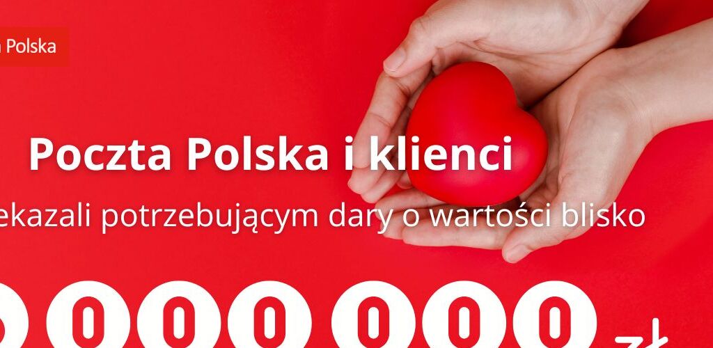 Poczta Polska wspólnie z klientami przekazała potrzebującym dary o wartości prawie 6 mln zł 