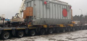 Transport transformatora do elektrowni w Ostrołęce-3
