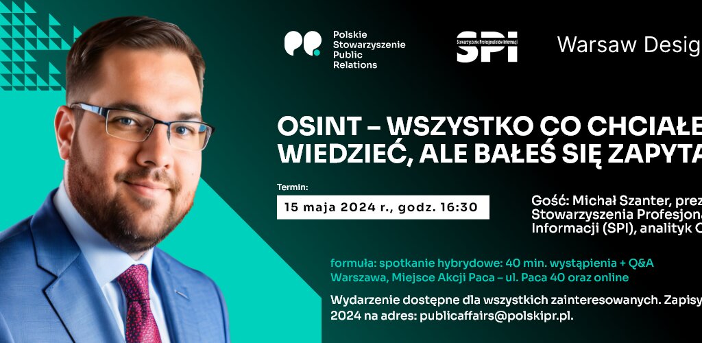 Spotkanie Klubu Public Affairs PSPR. Michał Szanter o OSINT