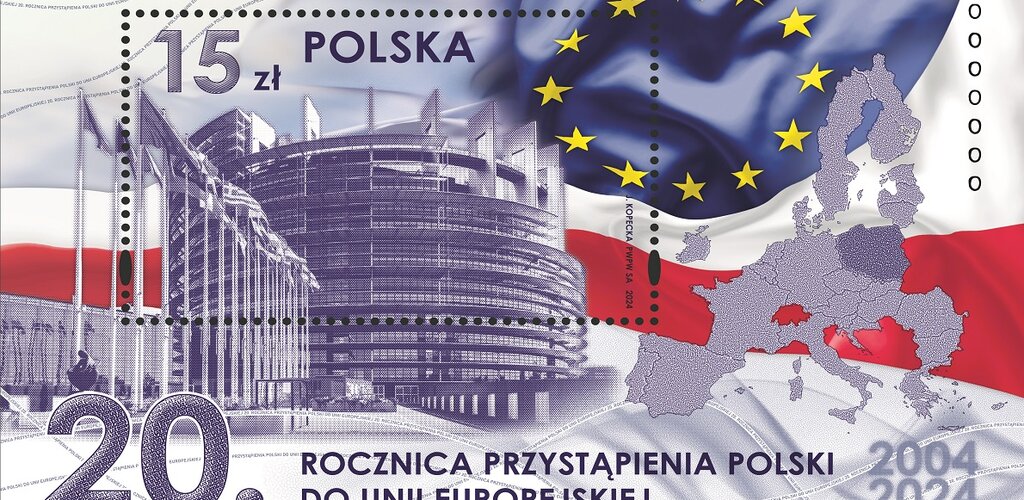 Jubileuszowa emisja filatelistyczna z okazji 20. rocznicy przystąpienia Polski do Unii Europejskiej