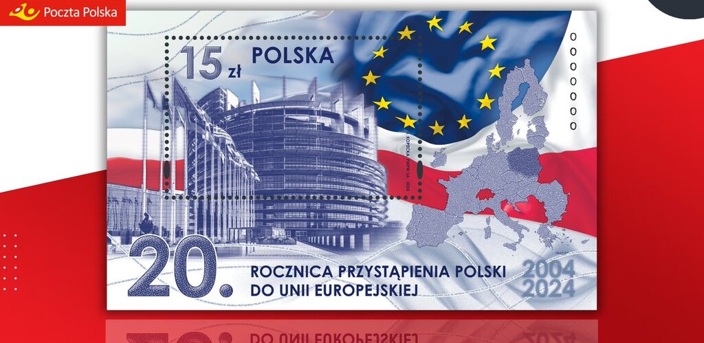 🇪🇺Wprowadzamy do obiegu nowy znaczek pocztowy z okazji 20. rocznicy przystąpienia Polski do Unii Europejskiej! 🇵🇱 ➡️https://t.co/Qrv44Duvq7 https://t.co/vdxs09faoD