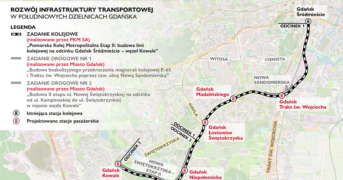 PKMpoludnieAGLOMERACJA mapka