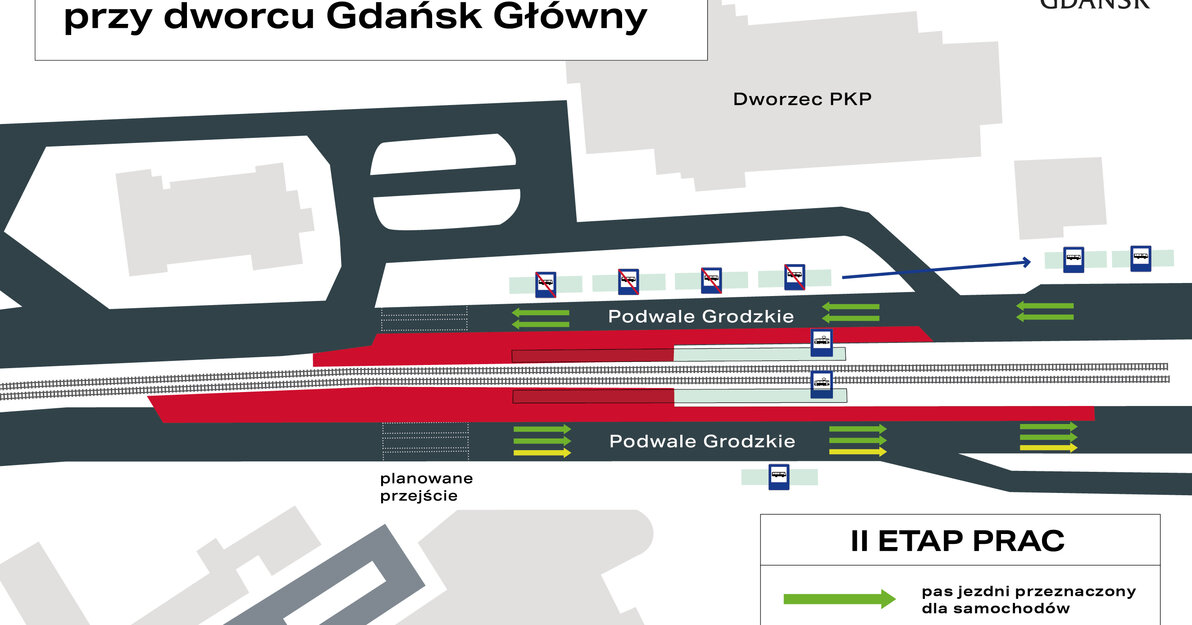 Przejście przy dworcu II etap prac