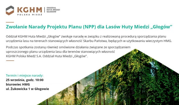 Zwołanie Narady Projektu Planu (NPP) dla Lasów Huty Miedzi „Głogów”