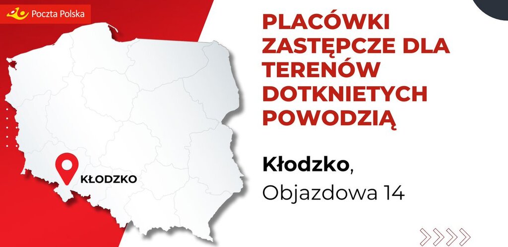 ⚠️Stacjonarny punkt pocztowy dla mieszkańców terenów dotkniętych lub zagrożonych powodzią: - Kłodzko, Objazdowa 14 – dla mieszkańców Kłodzka https://t.co/yRUUVKcdpb