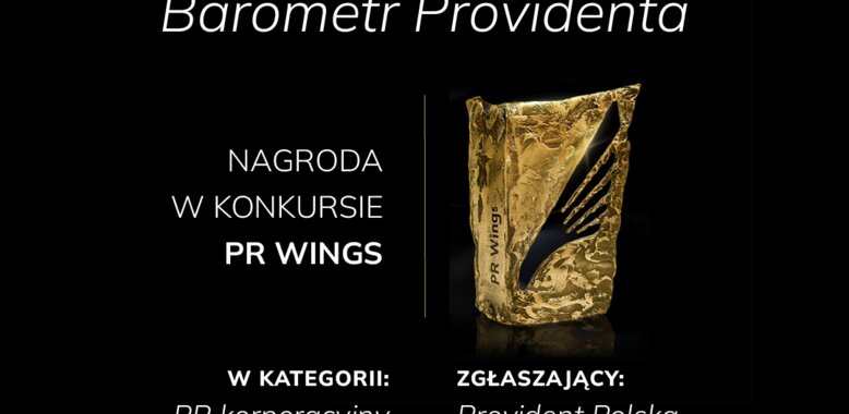 Provident Polska z nagrodą PR Wings za projekt Barometr Providenta