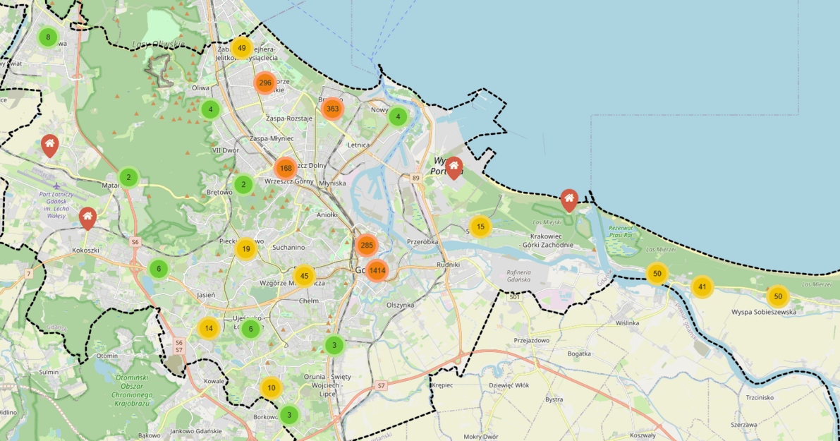 mapa GON