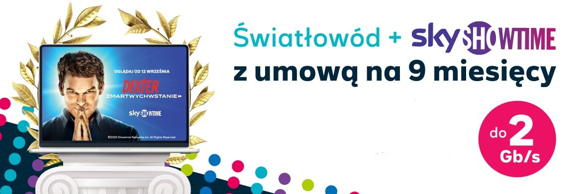 Internet z umową na 9 miesięcy ze SkyShowtime w cenie