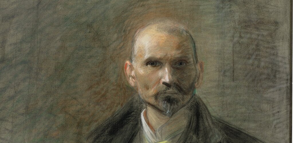 Leon Wyczółkowski, Autoportret, 1897, pastel, płótno, sygn  MOB W 451, mat  Muzeum Okręgowe w Bydgos