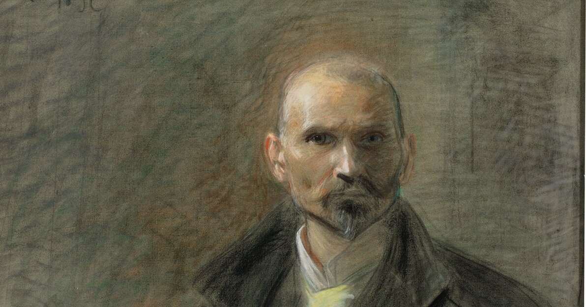 Leon Wyczółkowski, Autoportret, 1897, pastel, płótno, sygn  MOB W 451, mat  Muzeum Okręgowe w Bydgos