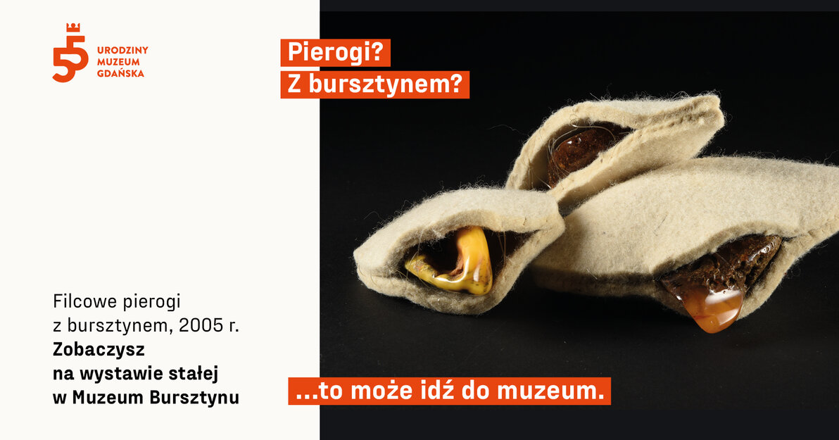 Na grafice bursztynowe pierogi autorstwa Olgi Podfilipskiej-Krysińskiej. 