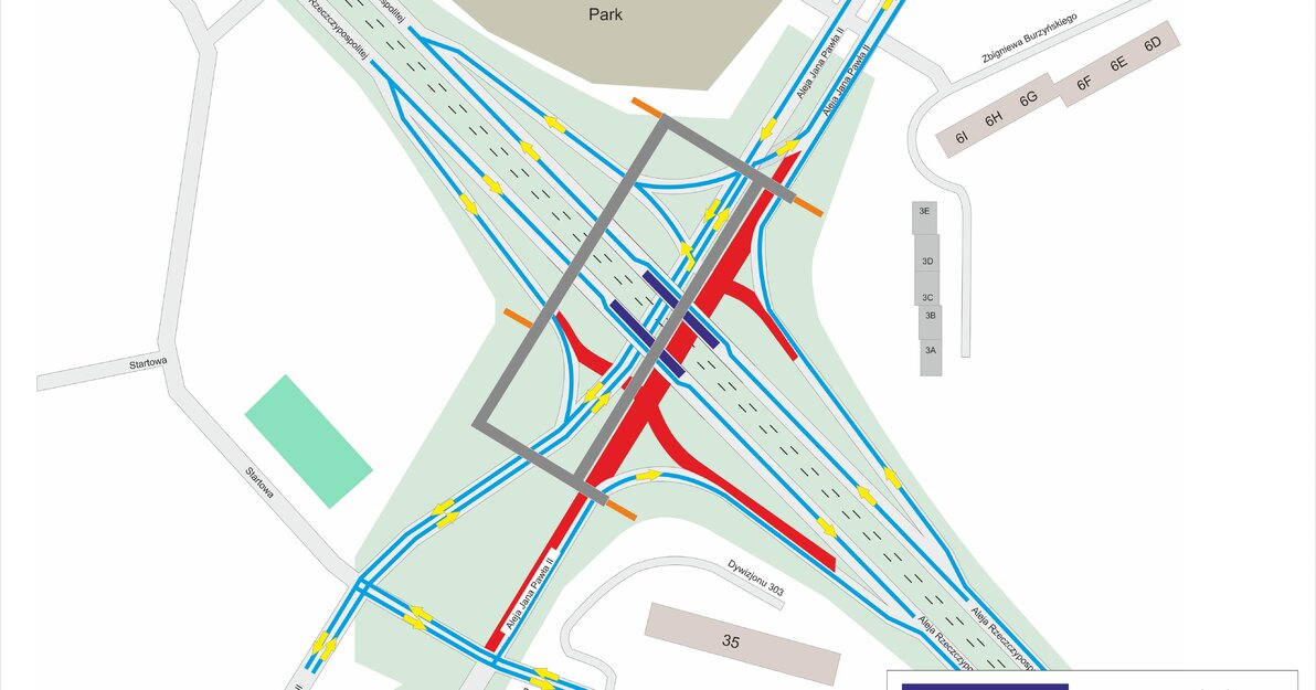 Kładka na Zaspie mapka