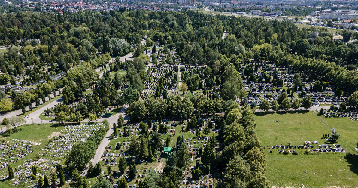 Cmentarz Łostowicki - zdjęcie z drona. 