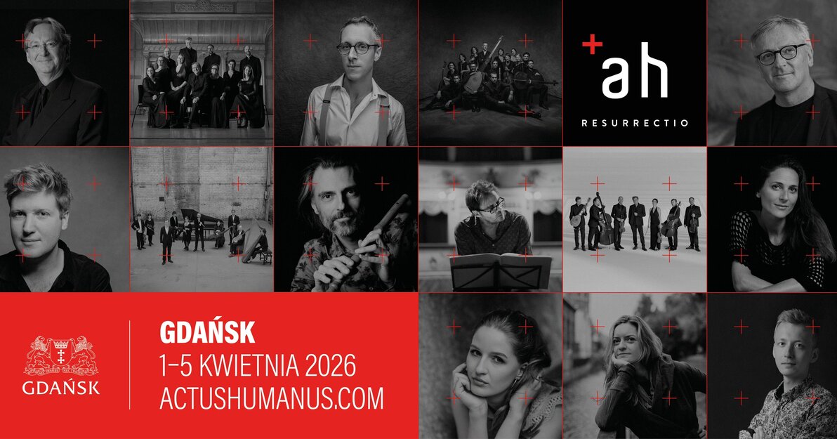 Actus Humanus Resurrectio 2026, grafika pozioma, mat  organizatora