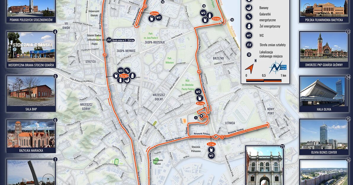 Maraton Gdańsk 2026 - mapa trasy maratonu
